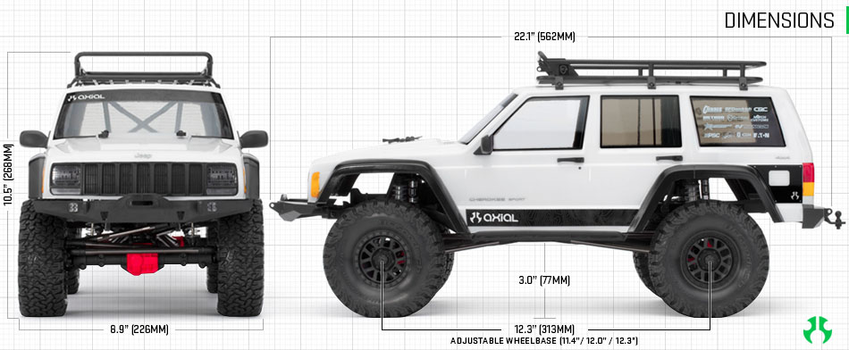 SCX Ⅱ Jeep ラングラーチェロキー  電動 4WD KIT ｜ Axial Racing